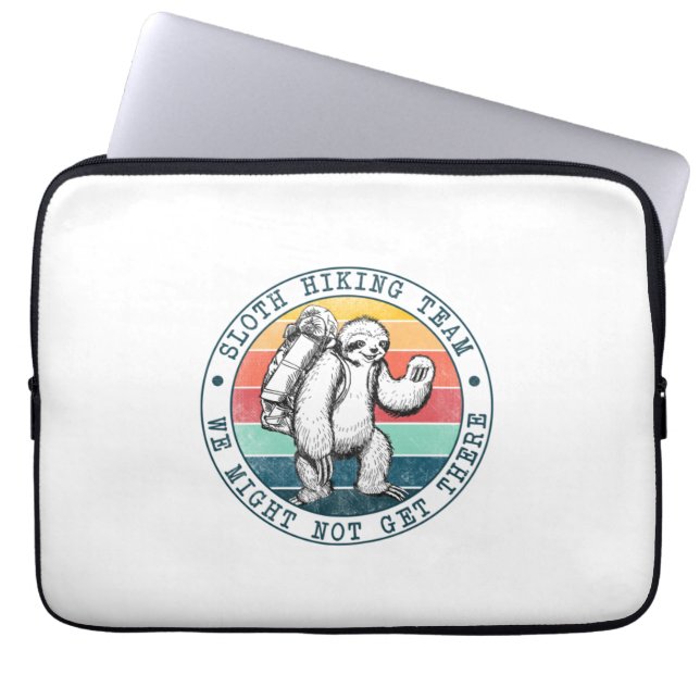 Camper Gift | Sloth Hiking Team Birthday Laptop Sleeve (Front)