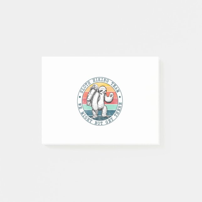 Camper Gift | Sloth Hiking Team Birthday Post-it Notes (Front)