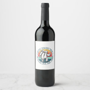 Camper Gift Sloth Hiking Team Birthday Wine Label