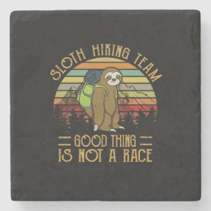 Camper Gift Sloth Hiking Team Good Thing Xmas Stone Coaster