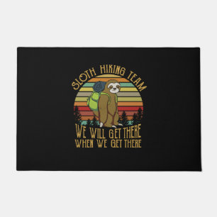 Camper Gift Vintage Sloth Hiking Team Birthday Doormat