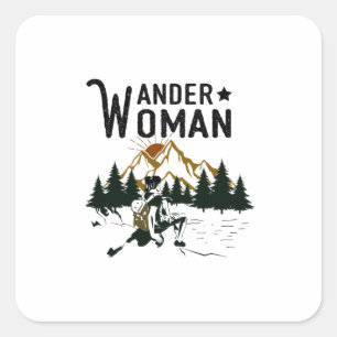 Camper Gift   Wander Woman Birthday Square Sticker