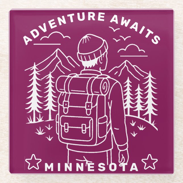 camper glass coaster (Front)