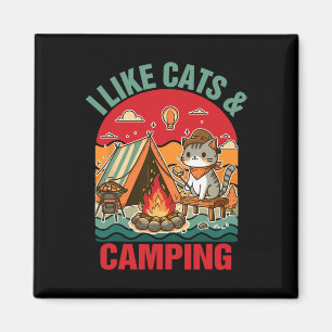 Camper Go Outdoor Cat Lover Cat Mum I Like Cats An Magnet