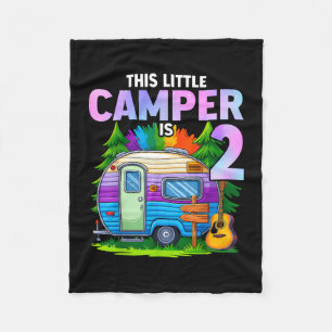 Camper kids birthday 2 years old camping 2nd b-day fleece blanket