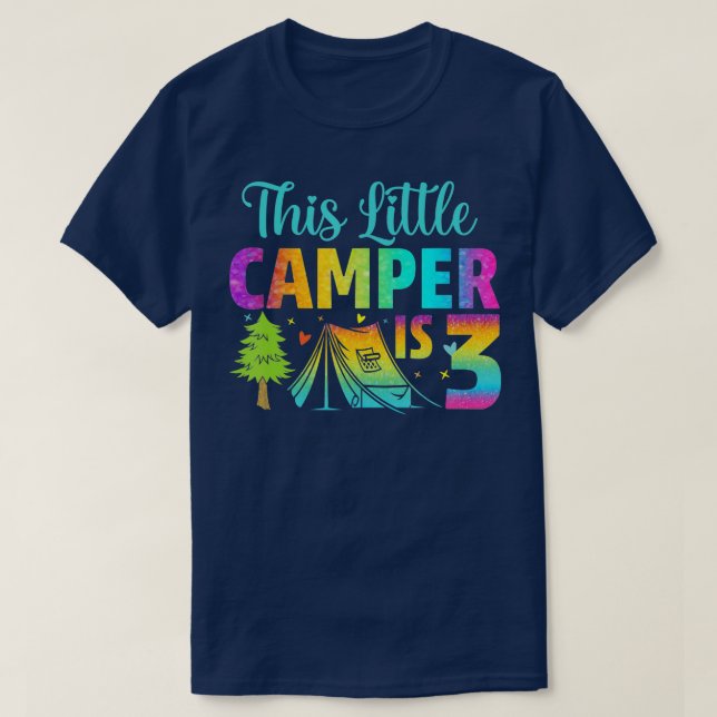 Camper Kids Birthday 3 Years Old Camping 3rd Bday  T-Shirt (Design Front)
