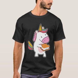 Camper Kids Cute Smore Unicorn Marshmallow T-Shirt