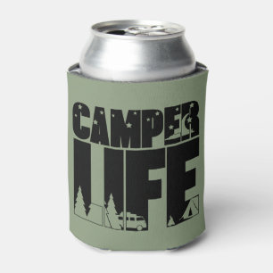 Camper Life Modern Camping Outdoor Adventure Can Cooler