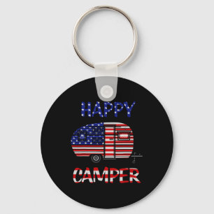 Camper Merica American Happy Pride Flag 4th Of Jul Key Ring