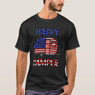 Camper Merica American Happy Pride Flag 4th Of Jul T-Shirt