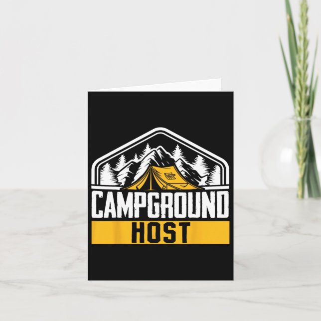 Camper Outdoor Tent Campground Host  Card (Front)