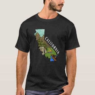 Camper Outdoor Us State California Bushcraft Hiker T-Shirt