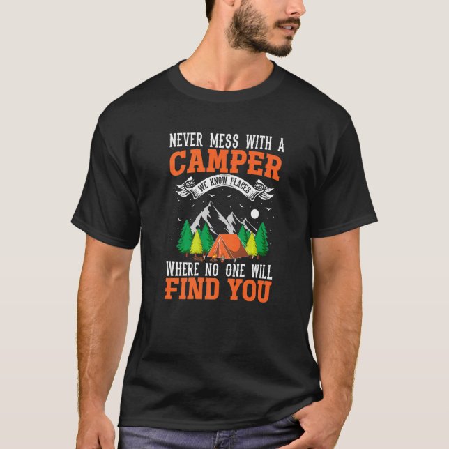 Camper Outfit For Men Camping Apparel Travel Outdo T-Shirt (Front)