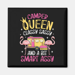 Camper Queen Cly Sy Smart Funny Women Girls Campin Magnet