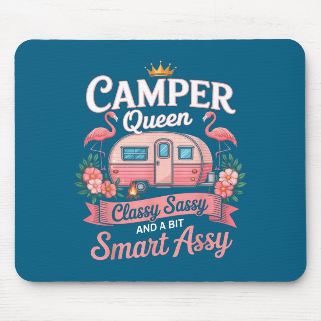 Camper Queen Cly Sy Smart Y Camng Rv Women  Mouse Mat (Front)
