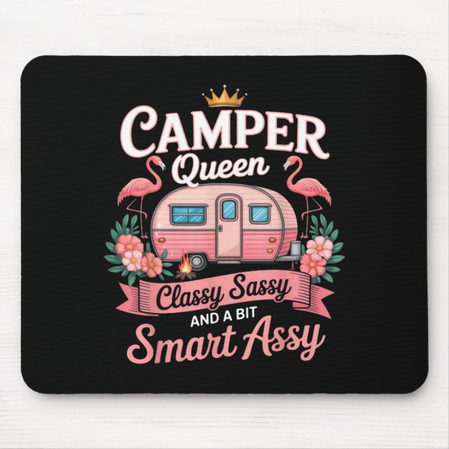 Camper Queen Cly Sy Smart Y Camng Rv Women  Mouse Mat (Front)