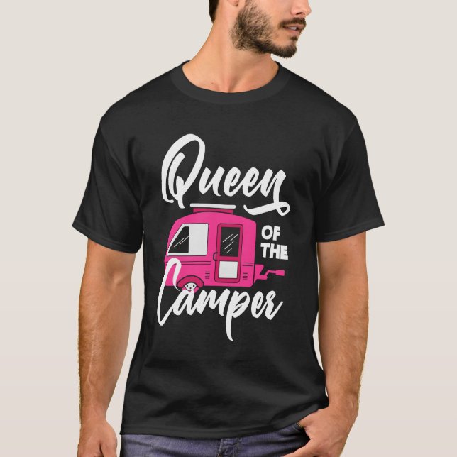 Camper Queen Women Girls Camping funny T-Shirt (Front)