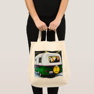 Camper Retro Life Is A Journey Just Go Vintage Tote Bag