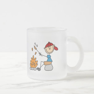 Camper Roasting Hot Dogs Tshirts and Gifts Frosted Glass Coffee Mug