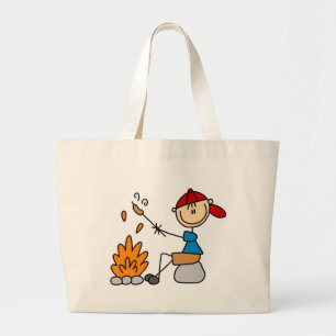 Camper Roasting Hot Dogs Tshirts and Gifts Large Tote Bag