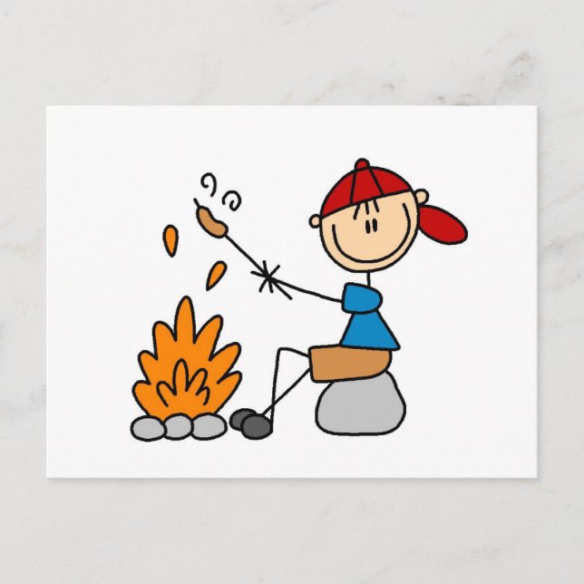 Camper Roasting Hot Dogs Tshirts and Gifts Postcard (Front)