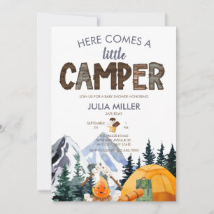 Camper Rustic Baby Shower Invitation
