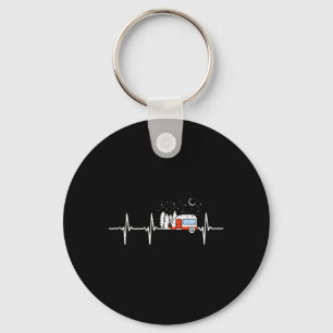Camper Trailer Teardrop Heartbeat Rv Camping Key Ring