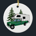 Camper Truck Ceramic Tree Decoration<br><div class="desc">Vintage camper truck</div>