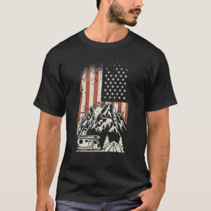 Camper USA Flag Caravan - Funny Camping T-Shirt