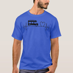 Camper Van camping Ecg heartbeat heart funny T-Shirt