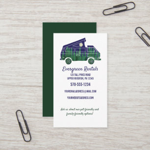 Camper Van Camping Woods Themed Business Card