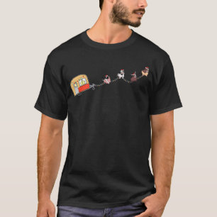 Camper Van Christmas Cow Sleigh Farmer Farm Animal T-Shirt