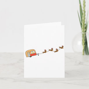 Camper Van Christmas Dachshund Sleigh Doxie Dog X- Card