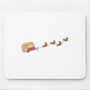 Camper Van Christmas Dachshund Sleigh Doxie Dog X- Mouse Mat