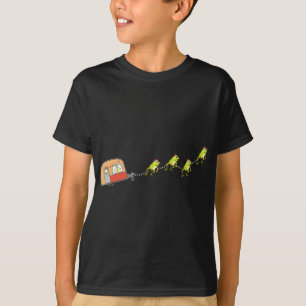 Camper Van Christmas Frog Sleigh Cute Animal X-mas T-Shirt