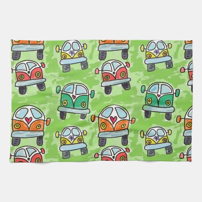 Camper Van Road Trip Tea Towel (Horizontal)
