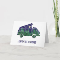 Camper Van with Pop Up Tent Custom Text