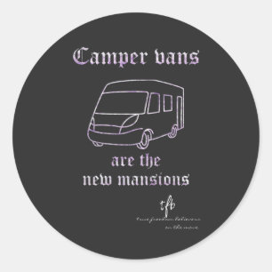 Camper Vans New Mansions Purple Irid. Lg. Classic Round Sticker