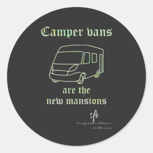 Camper Vans New Mansions Purple Irid. Lg. Classic  Round Sticker