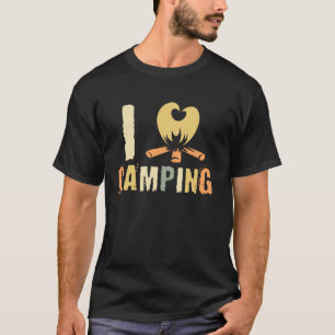 Camper Wildlife Campfire Bonfire I Love Camping T-Shirt