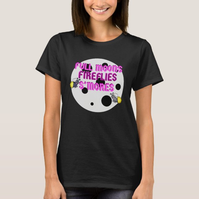 Campers Full Moons Fireflies Smores T-Shirt (Front)
