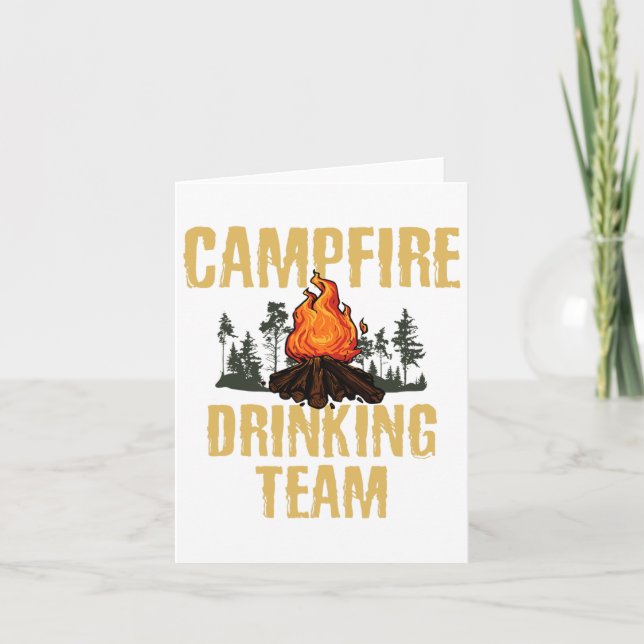 Campers Gift - Campfire Drinking Team Camping Outd Card (Front)