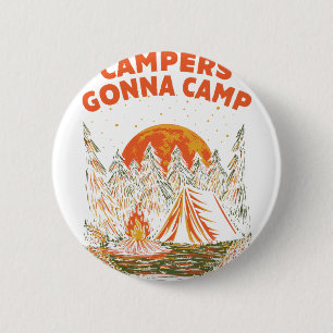 Campers Gonna Camp Summer Vacation Tropical Trip C 6 Cm Round Badge