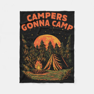 Campers Gonna Camp Summer Vacation Tropical Trip C Fleece Blanket