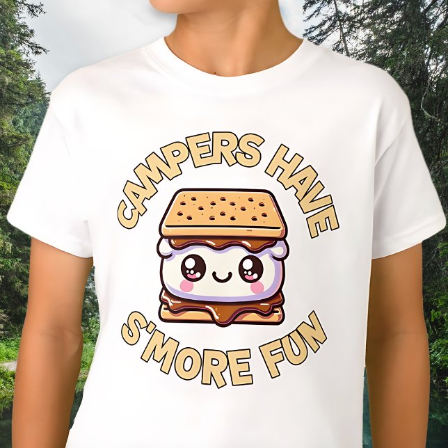 Campers Have S’more Fun Punny Kawaii T-Shirt (Campers Have S’more Fun Punny Kawaii T-Shirt)