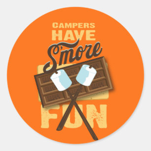 Campers Have S'more Fun Bonfire Bash Classic Round Sticker