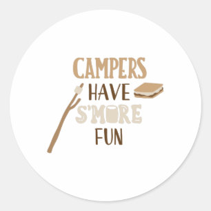 campers have s'more fun classic round sticker