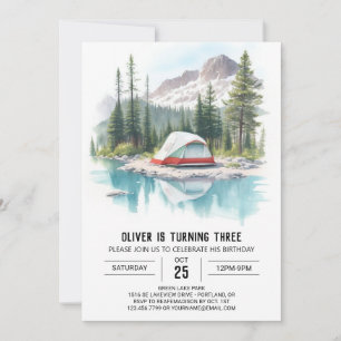Camper's Woodland Birthday Invitation