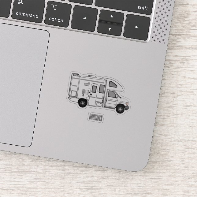 Campervan cartoon illustration (Detail)