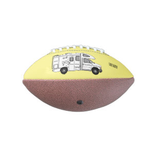 Campervan cartoon illustration american football